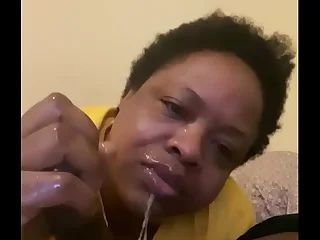 Mature ebony bbw gets throat fucked by Gansgta BBC